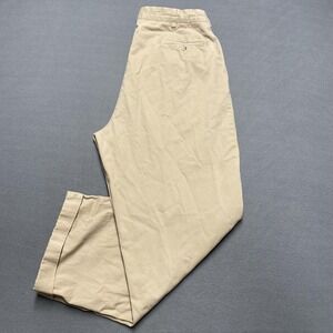 Polo Ralph Lauren Hammond Pants Mens 34x27 Khaki Pleated Chino Dress‎ Casual